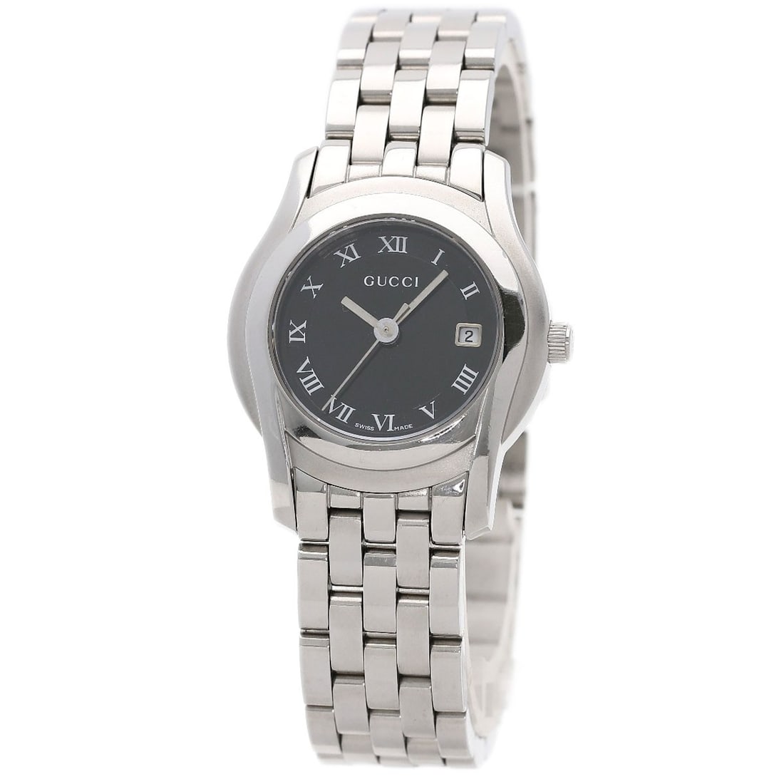 Stainless Steel Watches Round Face 5500L Gucci: Stainless Steel Watches Round Face 5500L Gucci Stainless Steel Watches Round Face 5500L Gucci - A sleek and modern timepiece with a silver finish, featuring an analog display and quartz movement. The