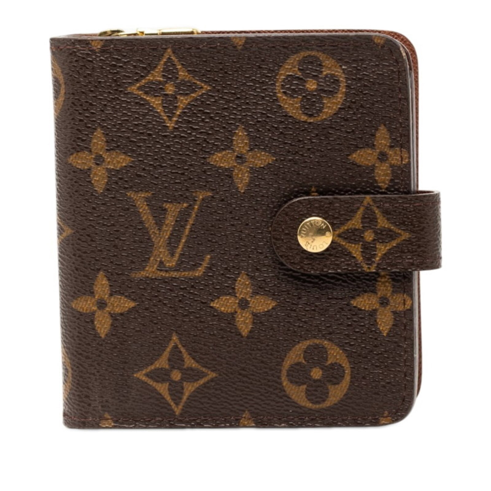 PVC Leather Bi Fold Wallet Louis Vuitton: PVC Leather Bi Fold Wallet Louis Vuitton PVC Leather Bi Fold Wallet Louis Vuitton in Brown Monogram. This used bi-fold wallet features the iconic Louis Vuitton monogram pattern on its exterior, with