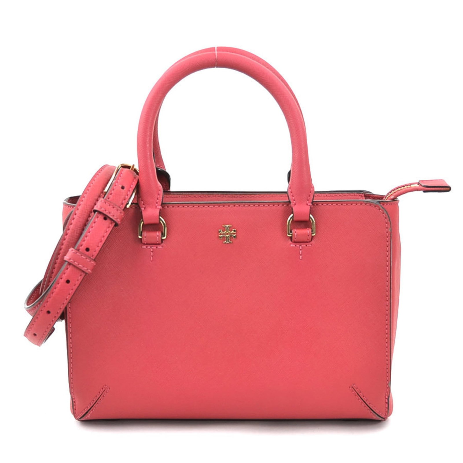 Shoulder bag handbag leather Tory: Shoulder bag handbag leather Tory This pink leather shoulder bag from Tory Burch features a classic design with clean lines and a timeless look. With its 16cm x 22cm x 8cm dimensions, it's the