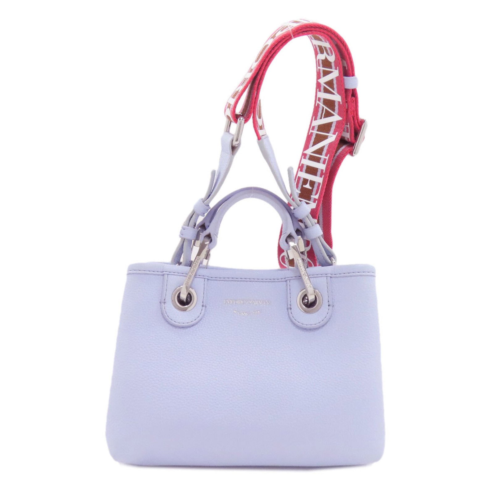 Handbag Leather Emporio Armani: Handbag Leather Emporio Armani Blue and Purple Emporio Armani Leather Handbag. This used handbag features high-quality leather with some scratches and dirt, but remains in very good condition. A few