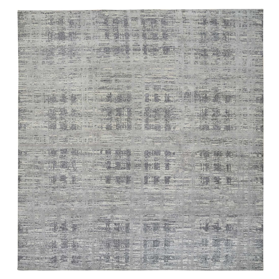 Modern Design Natural Wool Hand Knotted Square Rug Light Gray 14'x14: Modern Design Natural Wool Hand Knotted Square Rug Light Gray 14'x14 Modern Design Natural Wool Hand Knotted Square Rug Light Gray 14'x14 features a timeless aesthetic with its hand-knotted wool