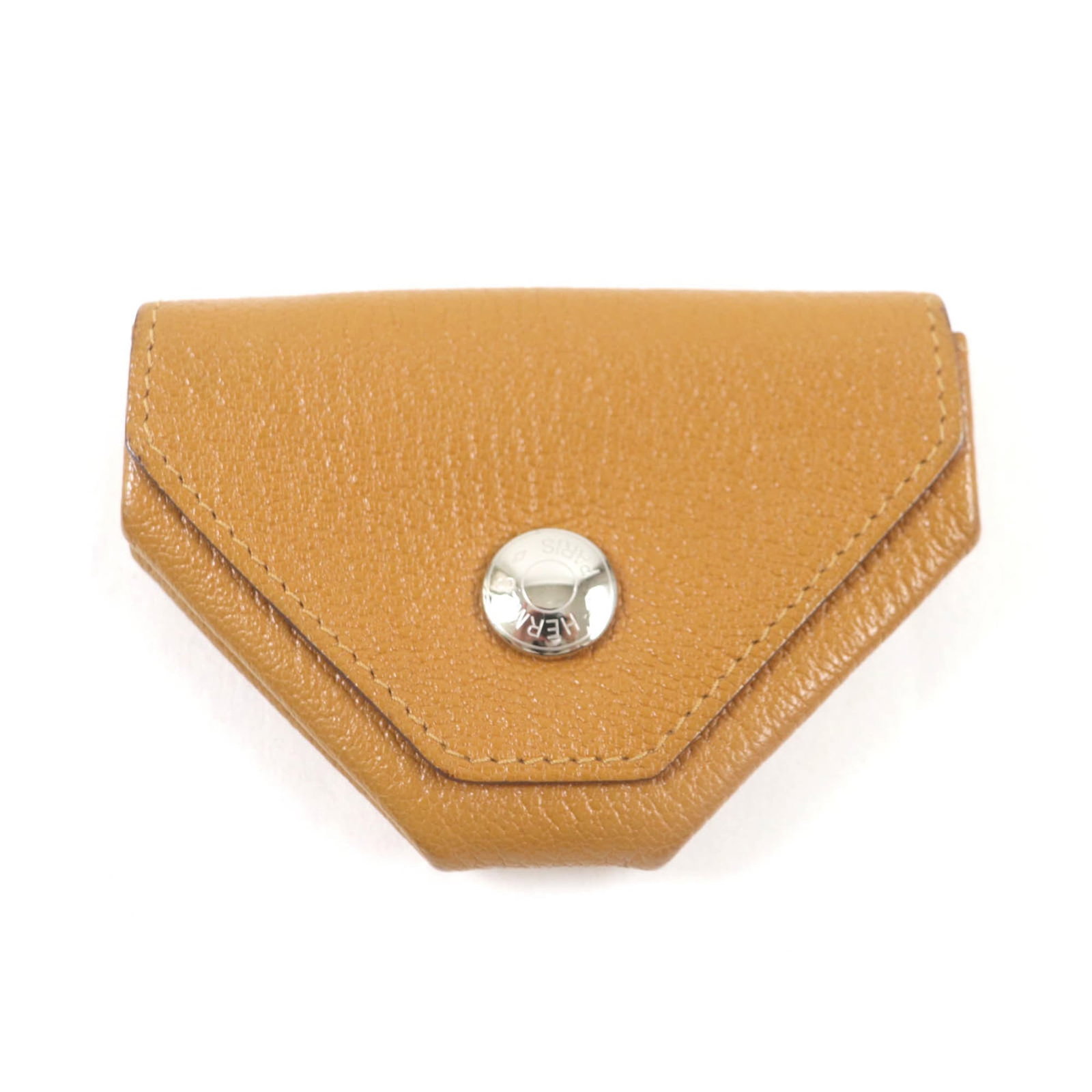 Chevre Leather Coin Myzore Purse Case Hermes: Chevre Leather Coin Myzore Purse Case Hermes Chevre Leather Coin Myzore Purse Case by Hermes features a unique bicolor design with brown and pink hues, adding a touch of elegance to any accessory.