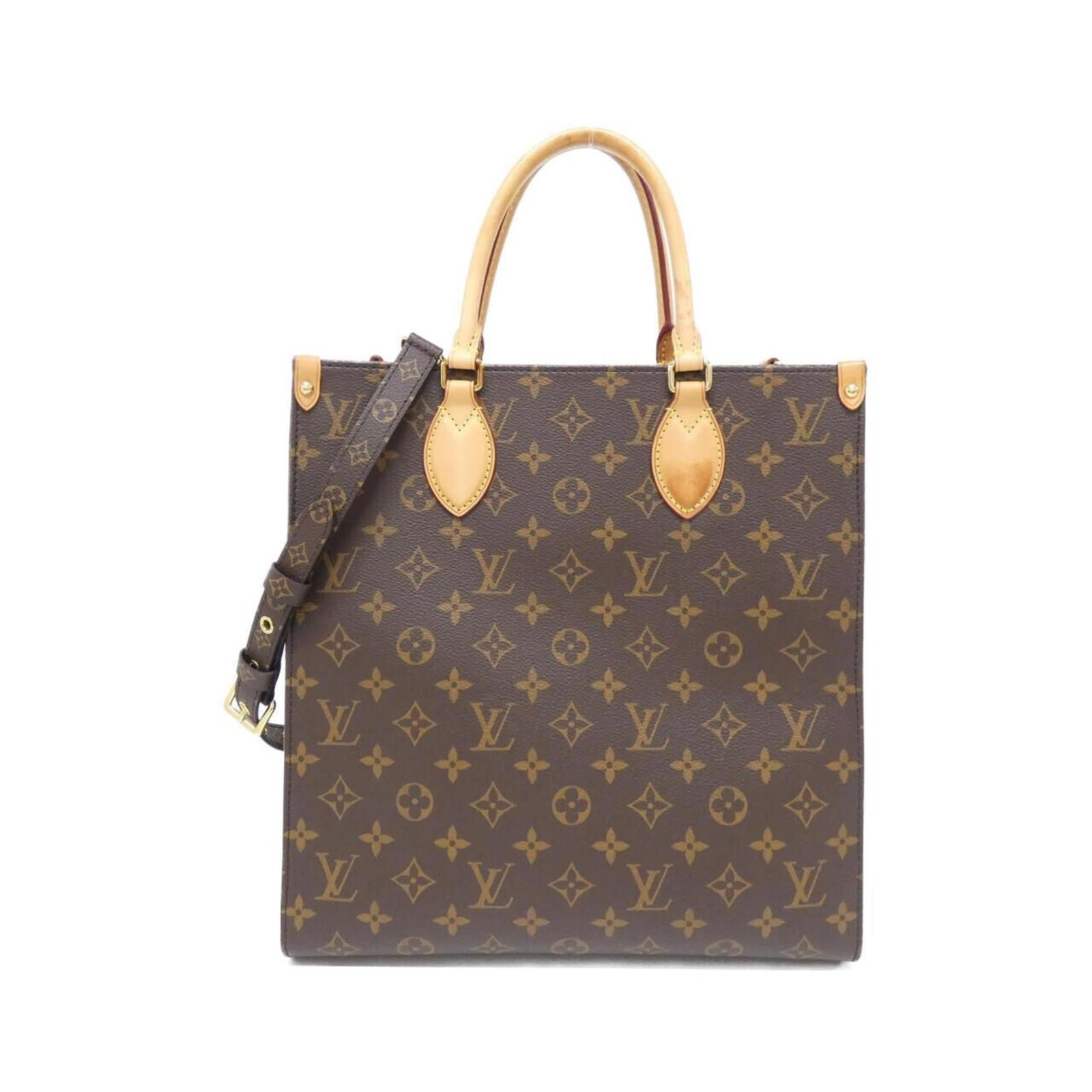 Canvas coated handbag Louis Vuitton: Canvas coated handbag Louis Vuitton Brown, Marron Louis Vuitton handbag with coated canvas material stands out with its classic design. Measuring 32cm x 30cm x 10cm, it features a timeless size that