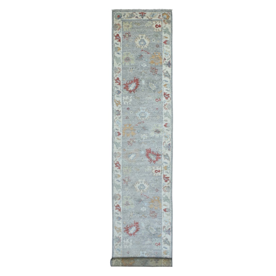 3'1"x17'6" Gray Angora Oushak Hand Knotted Wool Wide XL Runner Rug (1 of 6)