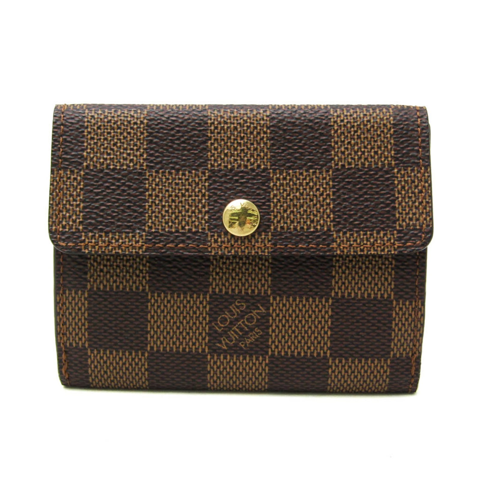 Louis Vuitton Coin Purse/ Coin Case Damier Canvas: Louis Vuitton Coin Purse/ Coin Case Damier Canvas Damier Canvas coin purse from Louis Vuitton, featuring the iconic Ebene color and snap closure. This compact case has two outer pockets for coins and