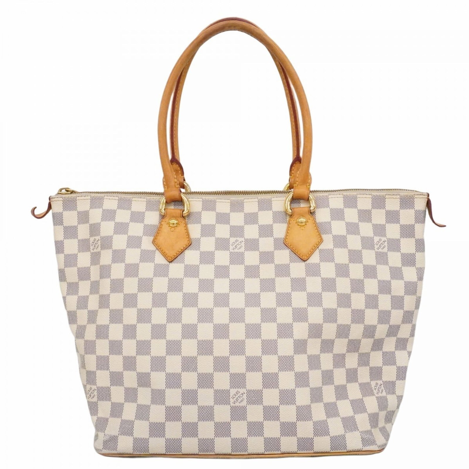 Louis Vuitton Handbag: Louis Vuitton Handbag White Louis Vuitton Handbag for Women, 28.5cm x 31.5cm x 18.5cm. This used handbag features a signature and has traces of usage with scratches and dirt visible. The condition is
