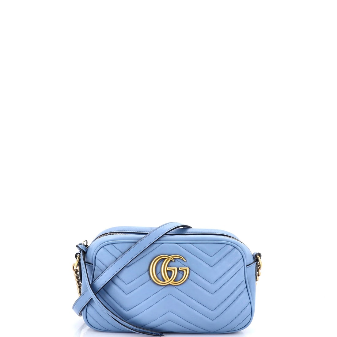 Small Matelasse Leather Bag Marmont Shoulder Gucci GG: Small Matelasse Leather Bag Marmont Shoulder Gucci GG Small Matelasse Leather Bag Marmont Shoulder Gucci GG in blue, featuring the iconic GG Marmont shoulder design with matelasse leather exterior