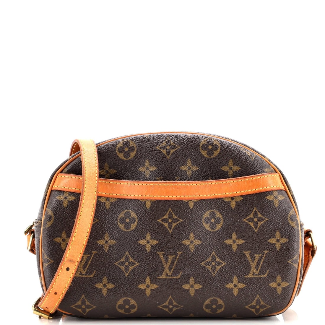 Handbag Monogram Canvas Louis Vuitton Blois: Handbag Monogram Canvas Louis Vuitton Blois Canvas Coated Louis Vuitton Blois Handbag in Brown, featuring the iconic monogram canvas design and leather trims. The bag boasts a classic cross body