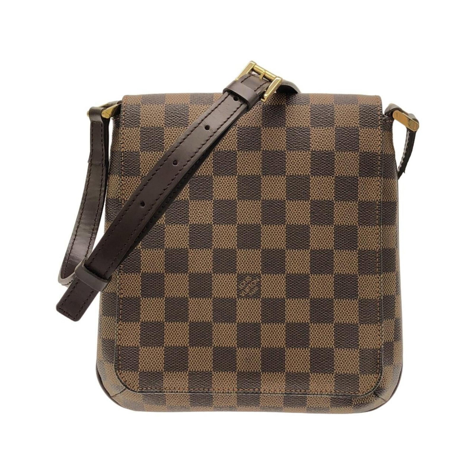 Canvas Coated Bag Shoulder Vuitton Louis: Canvas Coated Bag Shoulder Vuitton Louis Coated canvas construction and gold hardware give this Louis Vuitton shoulder bag a sleek, sophisticated look. The Ebene color adds a touch of classic elegance