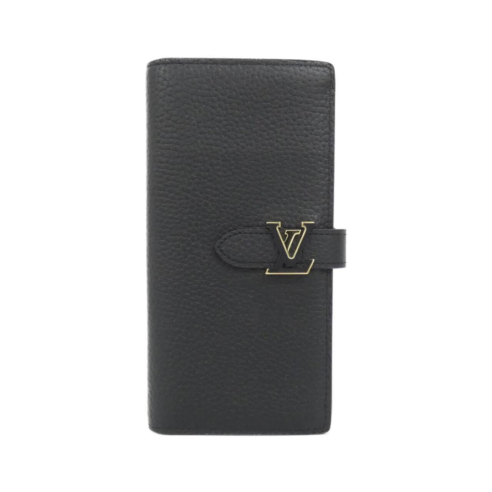 Long Wallet Leather Bi Fold Louis Vuitton: Long Wallet Leather Bi Fold Louis Vuitton Black Long Wallet with Calf Leather in Bi-Fold Design, Made from High-Quality Leather. The item features a classic Louis Vuitton design with a long and spacio