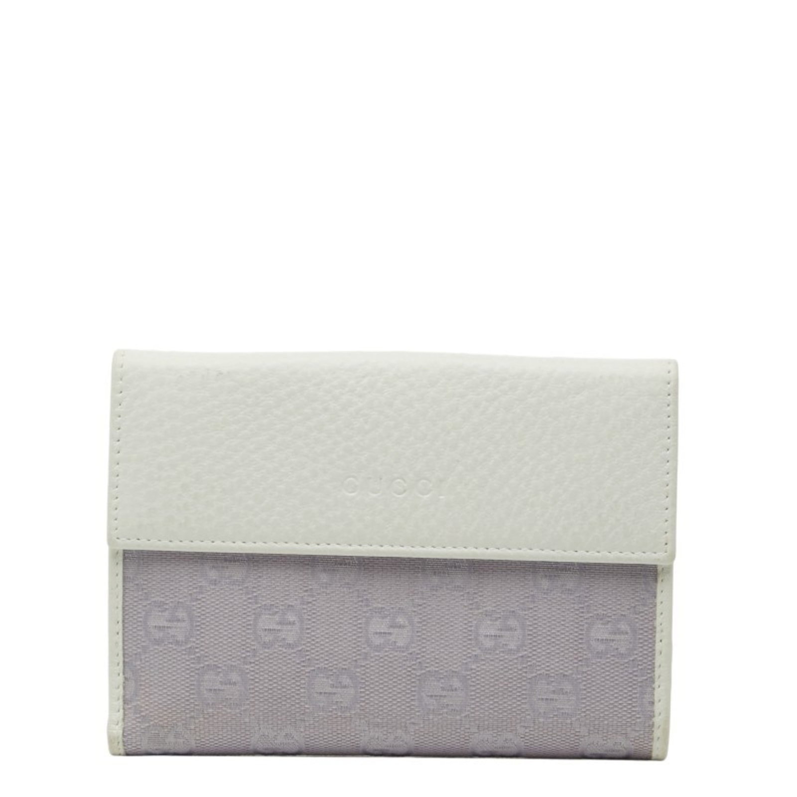 Gucci Bi Fold Canvas Gg Leather Wallet: Gucci Bi Fold Canvas Gg Leather Wallet Gucci Bi Fold Canvas Gg Leather Wallet in rich purple and white hues, offering a stylish and functional design. This bi-fold wallet features Gucci's signature GG