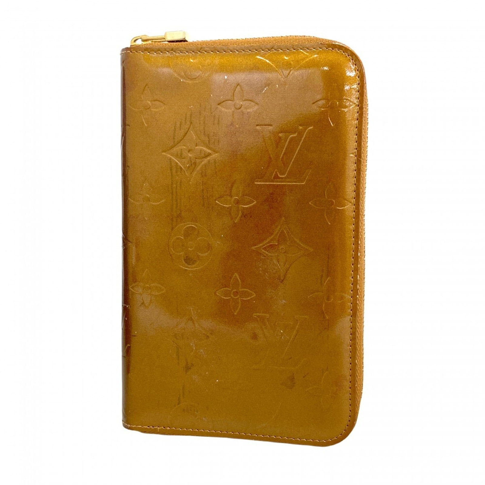 Louis Vuitton wallet bi fold: Louis Vuitton wallet bi fold Bronze Louis Vuitton bi-fold wallet with a classic design, bearing traces of usage and minor scratches. Measuring 11cm x 17cm x 2cm, it offers a stylish and functional sto