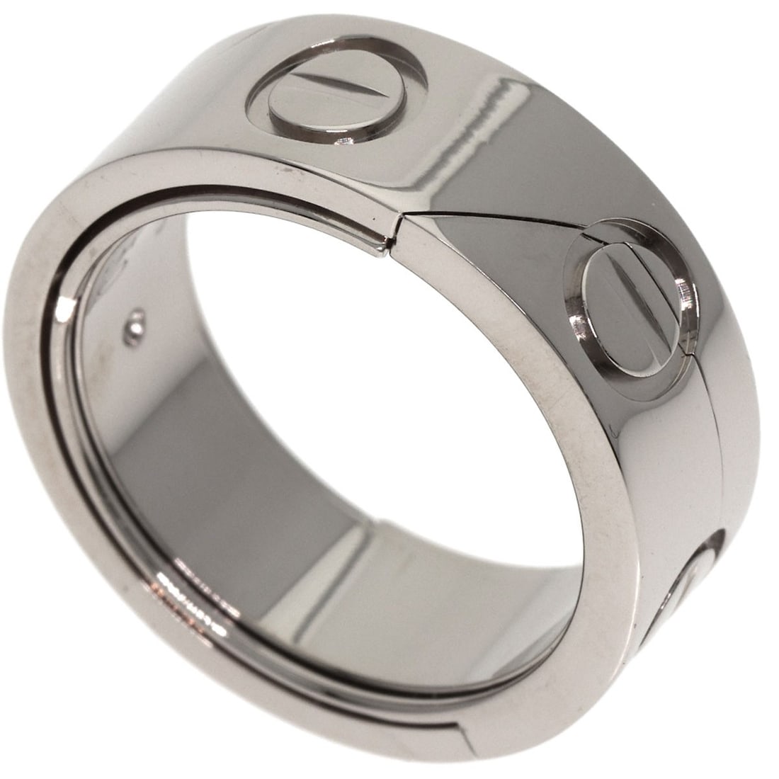 Love Astro Ring Gold 50 K18 White: Love Astro Ring Gold 50 K18 White K18 White Gold ring with a distinctive silver metal exterior, bearing the signature of its creator. This 50 K18 White Gold Love Astro Ring features a sleek design wit