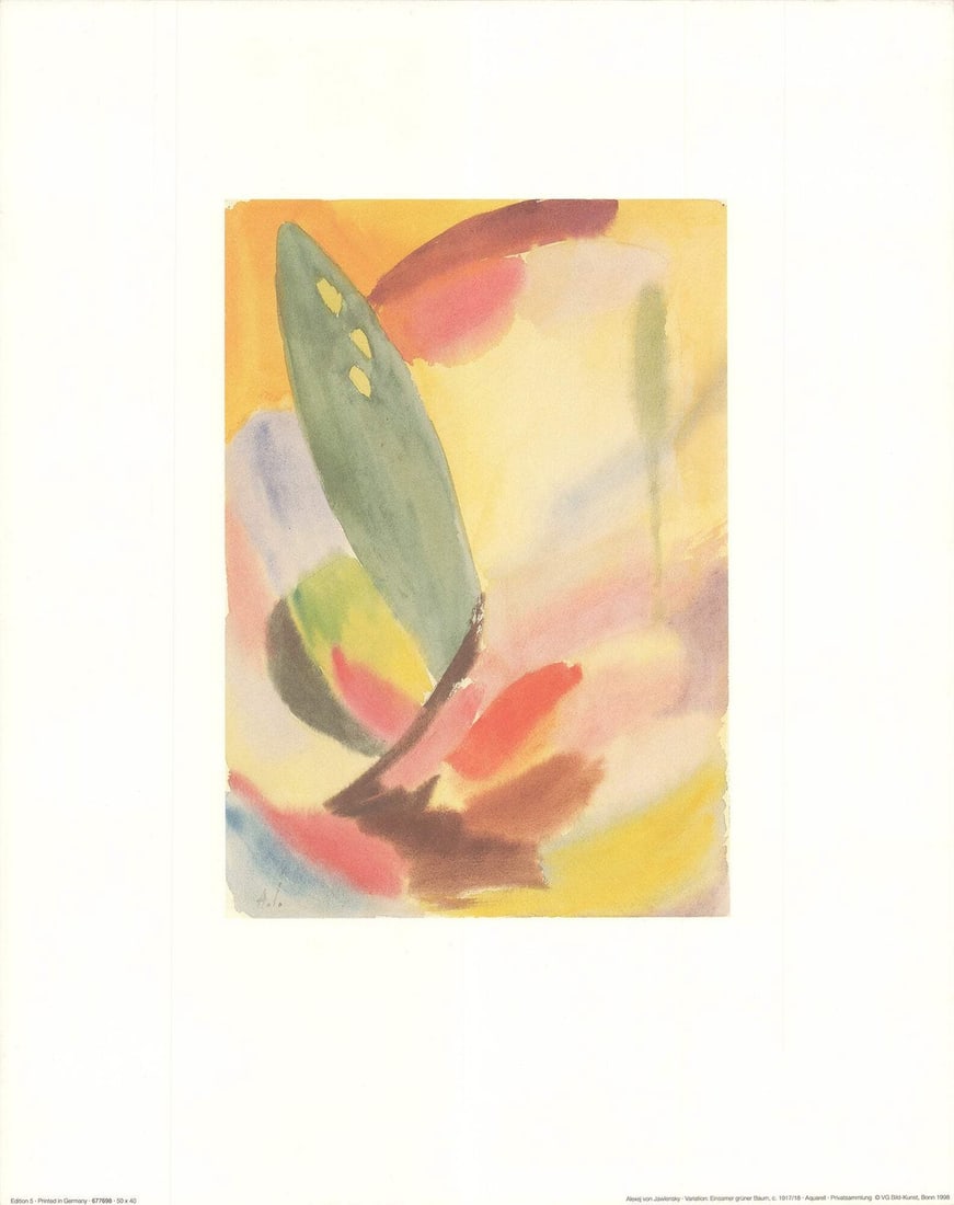 Von Jawlensky Variation 19.75" x 15.75" Green Lonely Tree Offset Lithogr: Von Jawlensky Variation 19.75" x 15.75" Green Lonely Tree Offset Lithogr Item Specifics: Artist: Alexej von Jawlensky Brand: Jawlensky Alexej von Exact Year: 1998 Height: 19.75 Item Height: 19.75 Subj