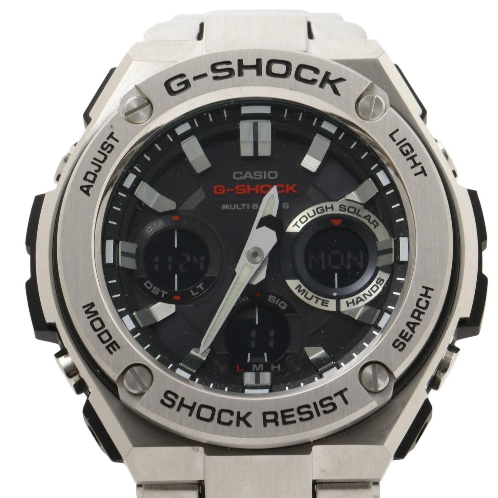 Casio Wristwatch: Casio Wristwatch The Casio wristwatch boasts a sleek, sporty design with an analog display and durable resin case and band. Measuring 52.4mm in diameter, it features a versatile style suitable for bot