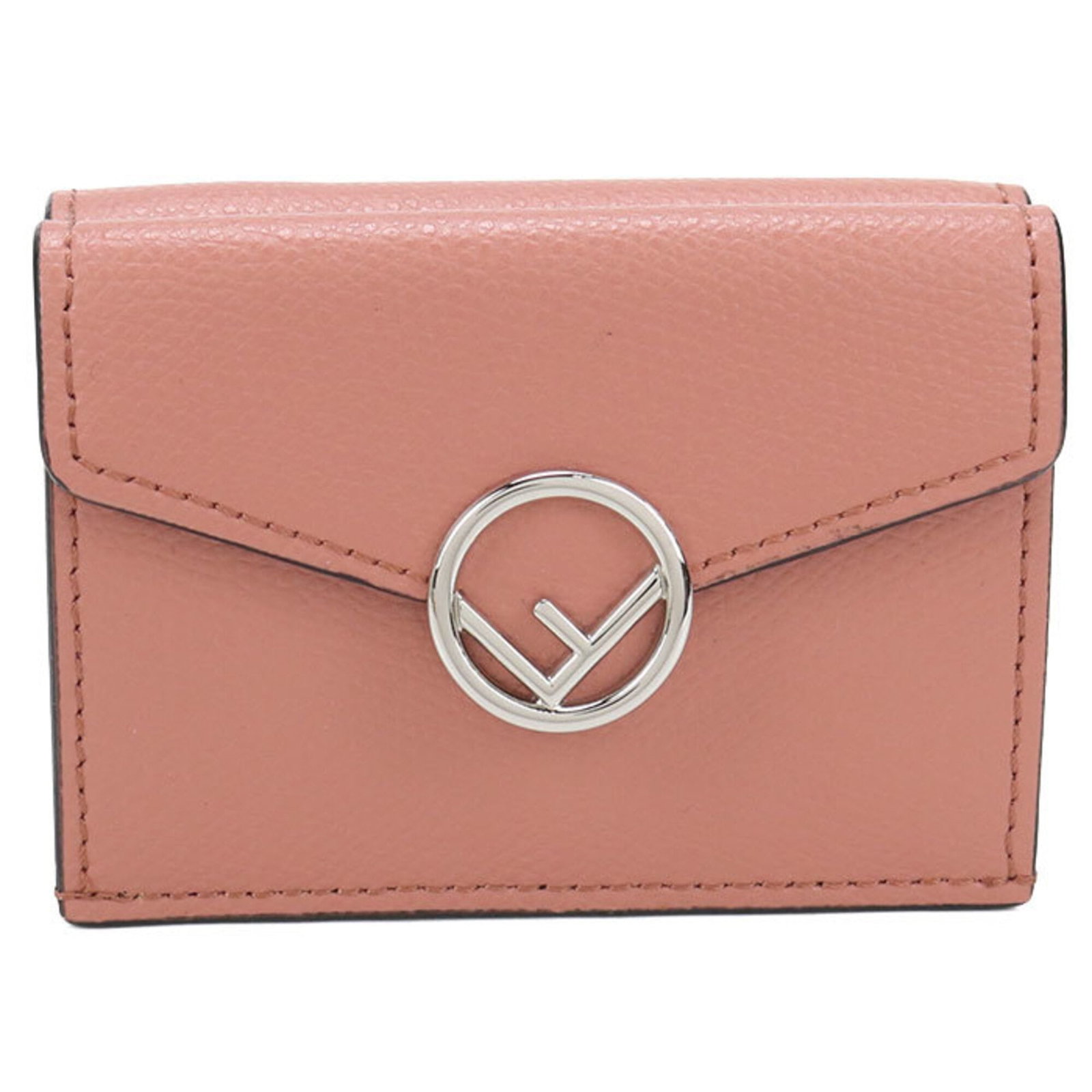 Fendi Wallet Leather Tri Fold: Fendi Wallet Leather Tri Fold Pink Fendi Wallet Leather Tri Fold in excellent used condition, featuring high-quality calfskin leather with a subtle pink hue. The tri-fold design provides ample