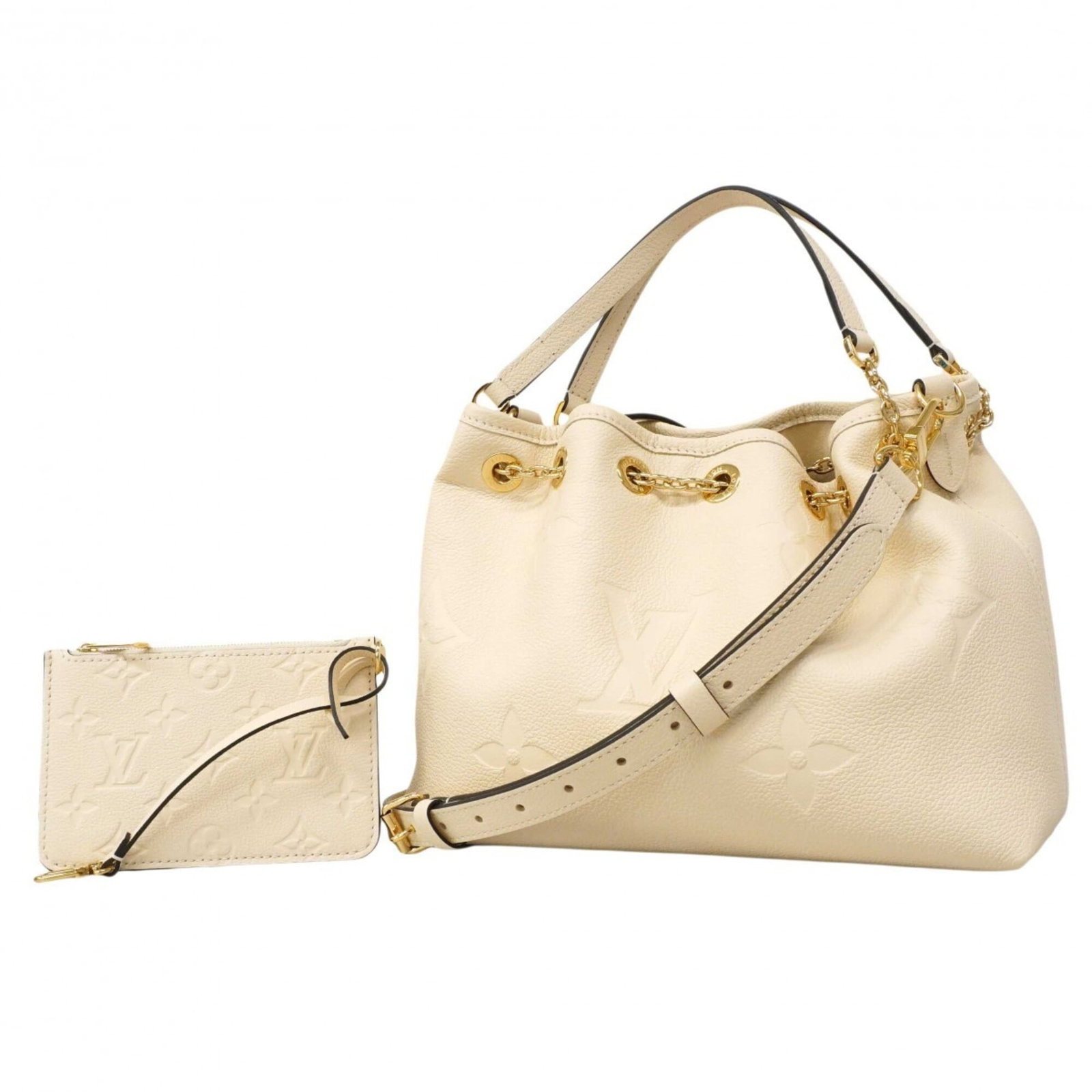 Louis Vuitton Handbag: Louis Vuitton Handbag Used Louis Vuitton Handbag in Cream Color, 21cm x 28cm x 10cm. This handbag bears a few traces of usage and some scratches/dirt, but overall remains in very good condition. The s