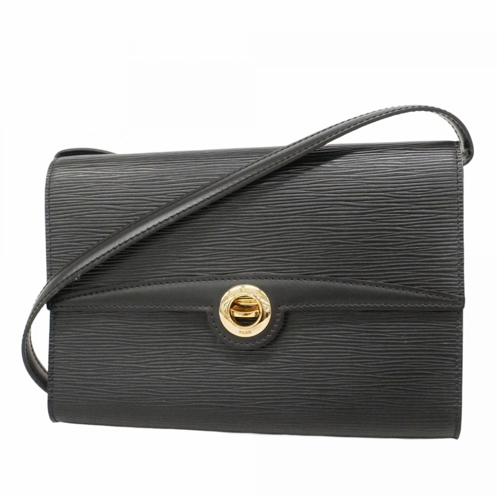 Shoulder bag by Louis Vuitton: Shoulder bag by Louis Vuitton The Louis Vuitton shoulder bag boasts its classic design with a timeless Noir color. Measuring 18cm x 24cm x 3cm, it features a durable construction that has shown signs 