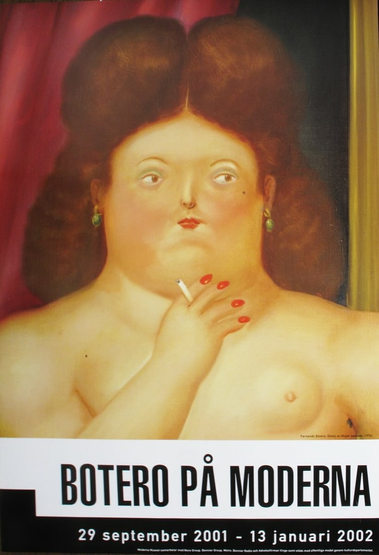 FERNANDO BOTERO Woman Smoking 39.25" x 27.5" Poster 2001 Contemporary Brown Red: FERNANDO BOTERO Woman Smoking 39.25" x 27.5" Poster 2001 Contemporary Brown Red Item Specifics: Artist: Fernando Botero Brand: Botero Fernando Country/Region Of Origin: Sweden Exact Year: 2001