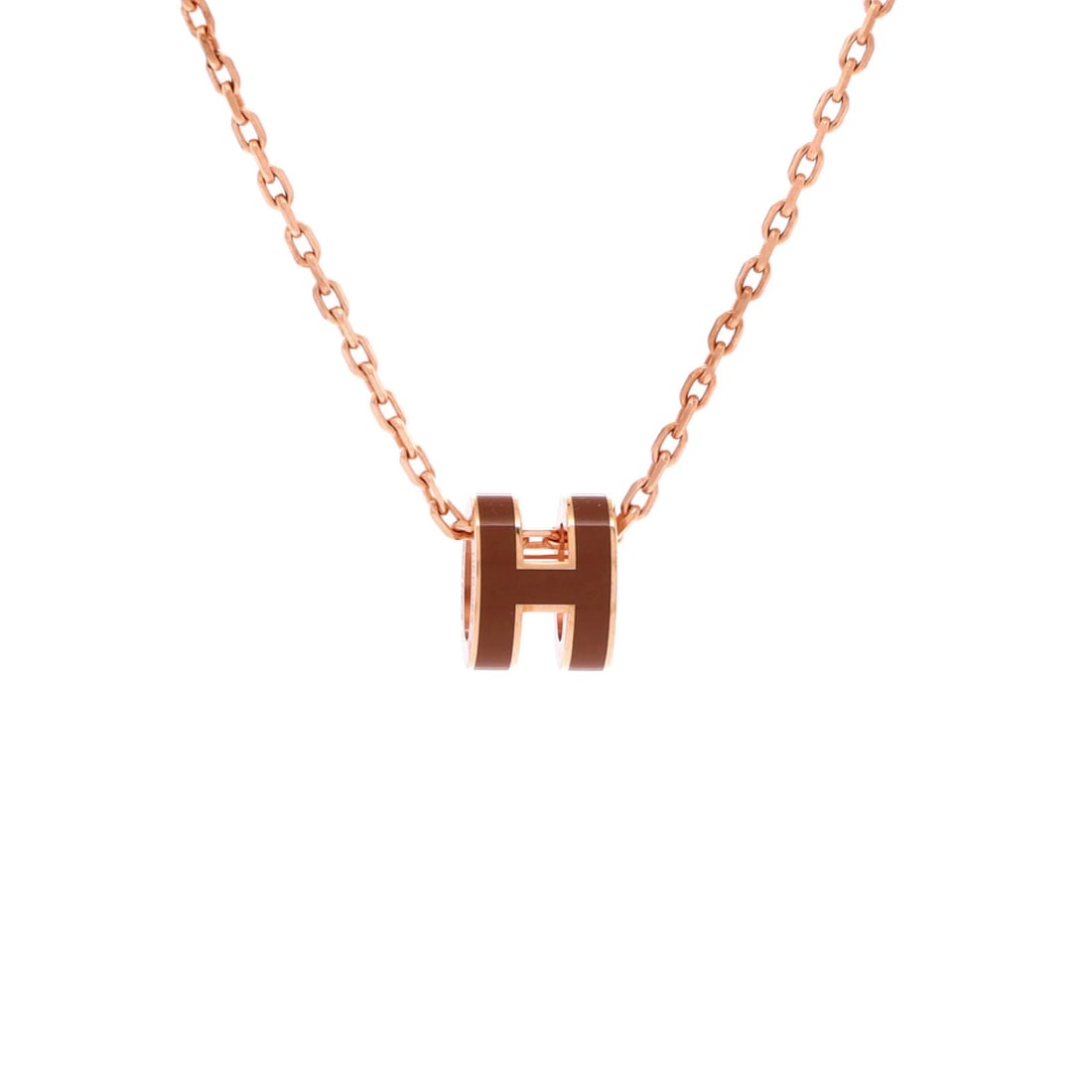 Hermes Pop H Pendant Chain Necklace Metal and Enamel Mini (1 of 3)
