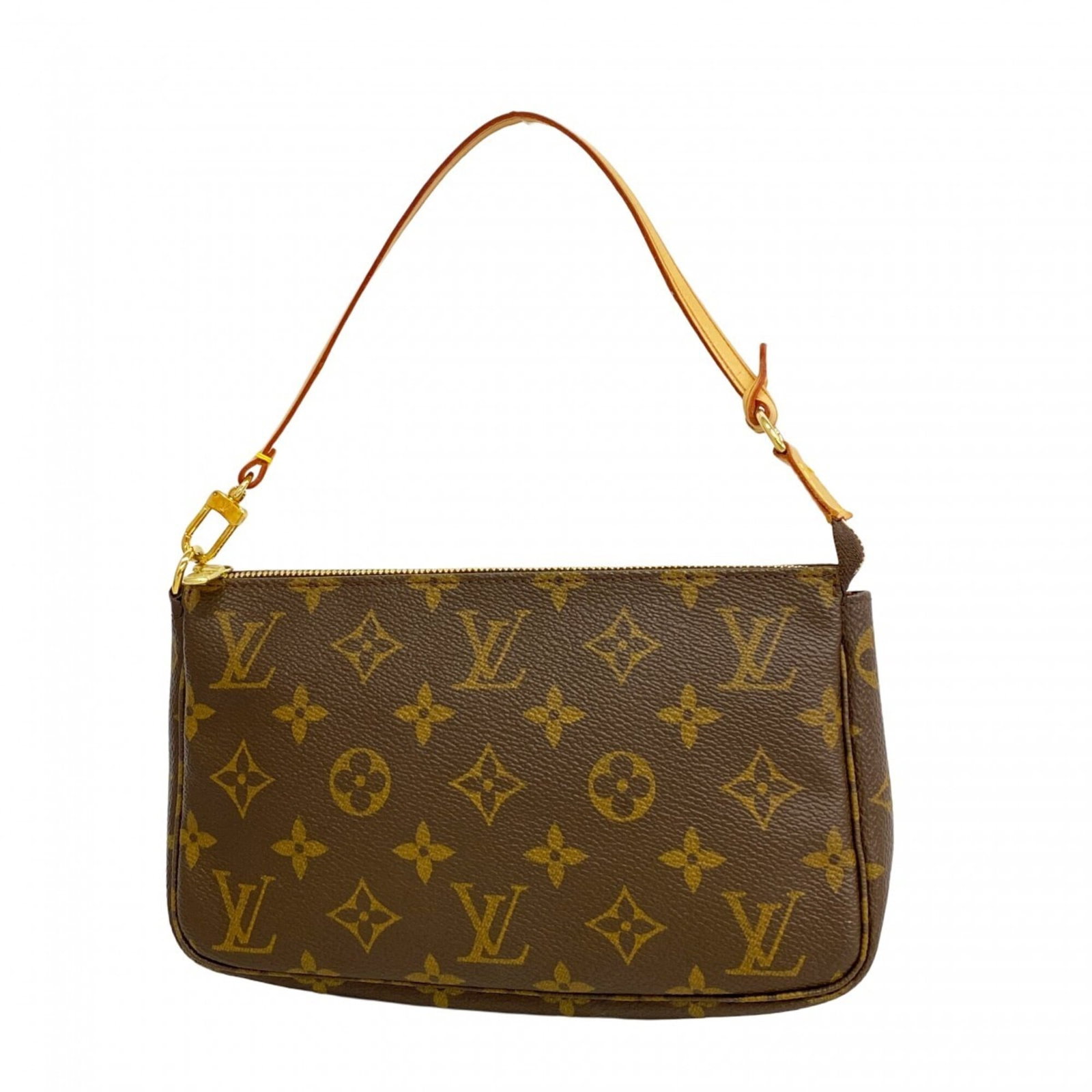 Pouch Louis Vuitton: Pouch Louis Vuitton Brown Louis Vuitton Pouch with Traces of Usage. This used pouch features the iconic brand's signature monogram pattern and measures 13cm x 21cm x 3.5cm. Showcasing signs of previou