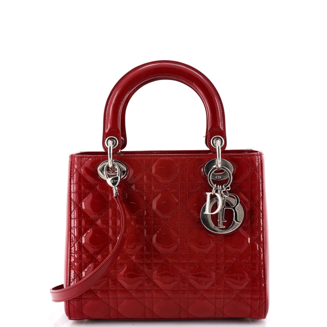 Lady Dior Bag Cannage Quilt Patent Christian Dior Medium: Lady Dior Bag Cannage Quilt Patent Christian Dior Medium The Lady Dior Bag Cannage Quilt Patent Christian Dior Medium boasts striking red patent leather exterior, adorned with intricate design