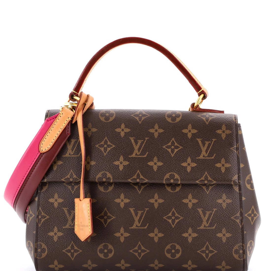 Canvas Monogram Bag Top Handle Louis Vuitton Cluny: Canvas Monogram Bag Top Handle Louis Vuitton Cluny Canvas Monogram Bag Top Handle Louis Vuitton Cluny features a classic design with a brown canvas exterior, adorned with the iconic monogram pattern.