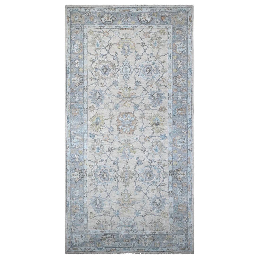 8'1"x15'7" Platinum Gray Afghan Angora Oushak XL Oriental Rug (1 of 11)