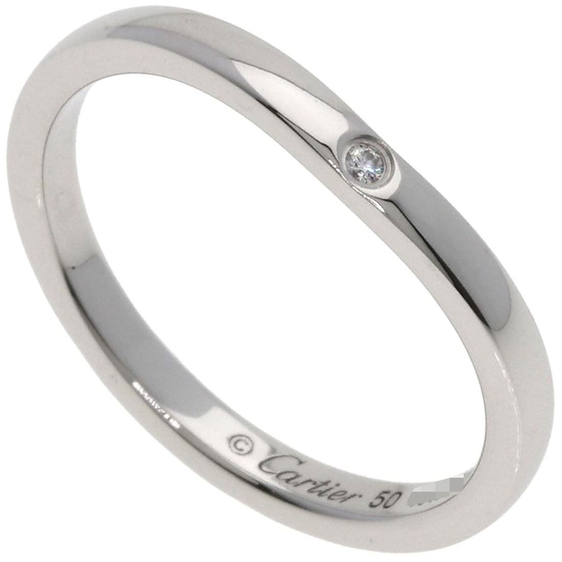 Cartier Ballerina Curve 3P Diamond #50 Ring Platinum Pt950: Cartier Ballerina Curve 3P Diamond #50 Ring Platinum Pt950 Cartier Ballerina Curve 3P Diamond #50 Ring Platinum Pt950 - A stunning platinum ring featuring a diamond, with a sleek and sophisticated
