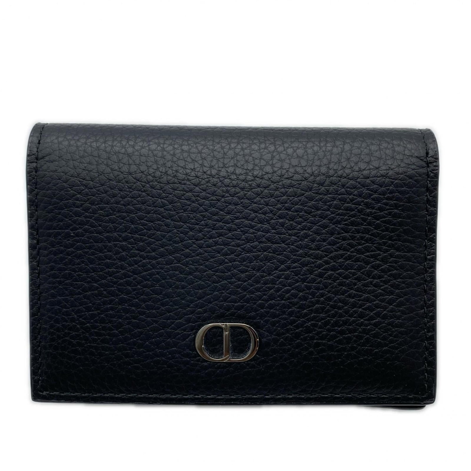 Business card case leather by Christian Dior: Business card case leather by Christian Dior Black Calfskin Leather Business Card Case by Christian Dior, featuring a classic design with a few traces of usage and minor scratches. The leather has