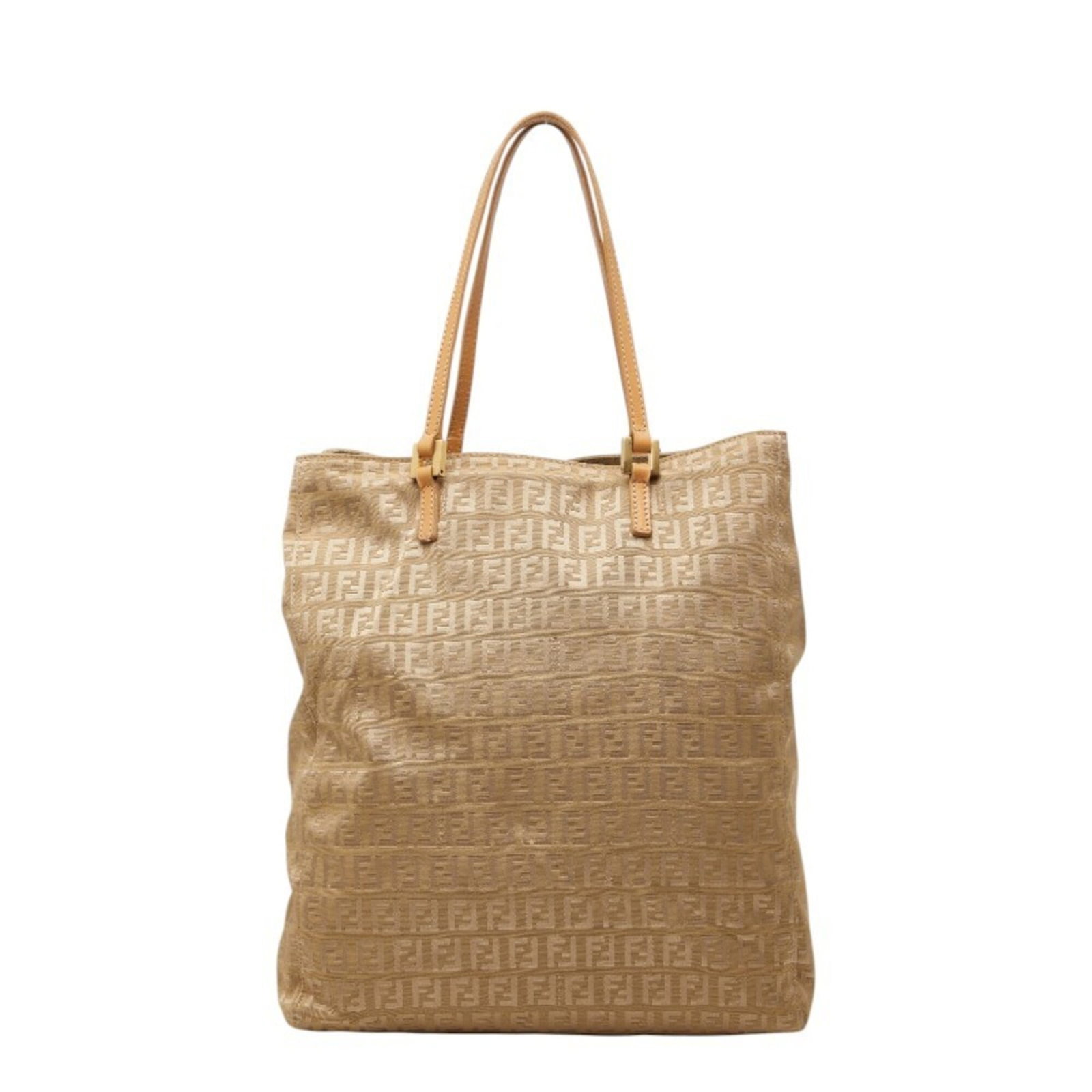 Fendi Handbag Tote Bag Nylon Leather: Fendi Handbag Tote Bag Nylon Leather Fendi Handbag Tote Bag Nylon Leather - A pre-owned Fendi tote bag made from a combination of nylon and leather, featuring a classic beige color. The bag measures