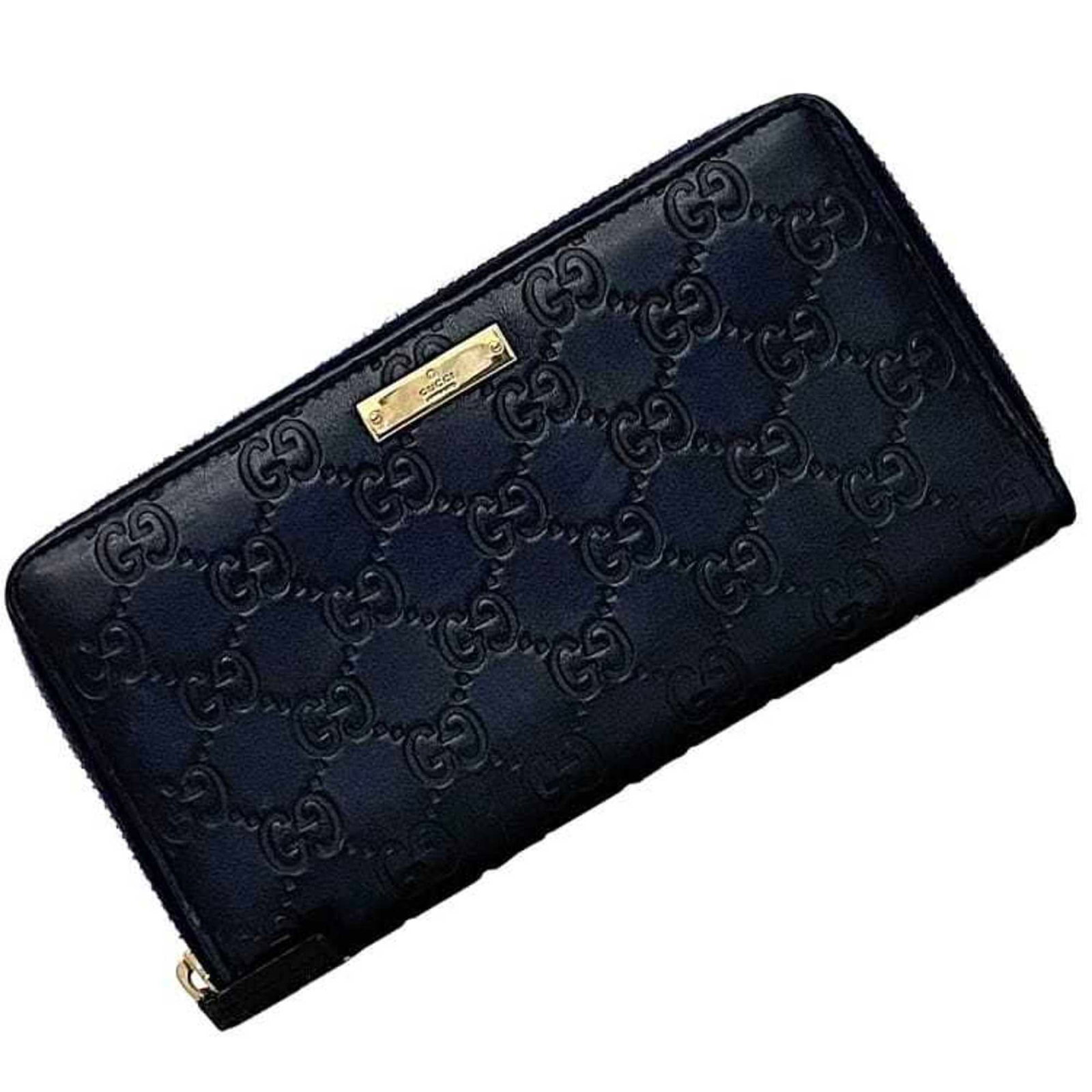 Gucci Wallet Leather Bi Fold: Gucci Wallet Leather Bi Fold Navy Gucci Leather Bi Fold Wallet for Men and Women, featuring classic long wallet design with bi-fold functionality. Made from high-quality leather with a size of 10cm x 