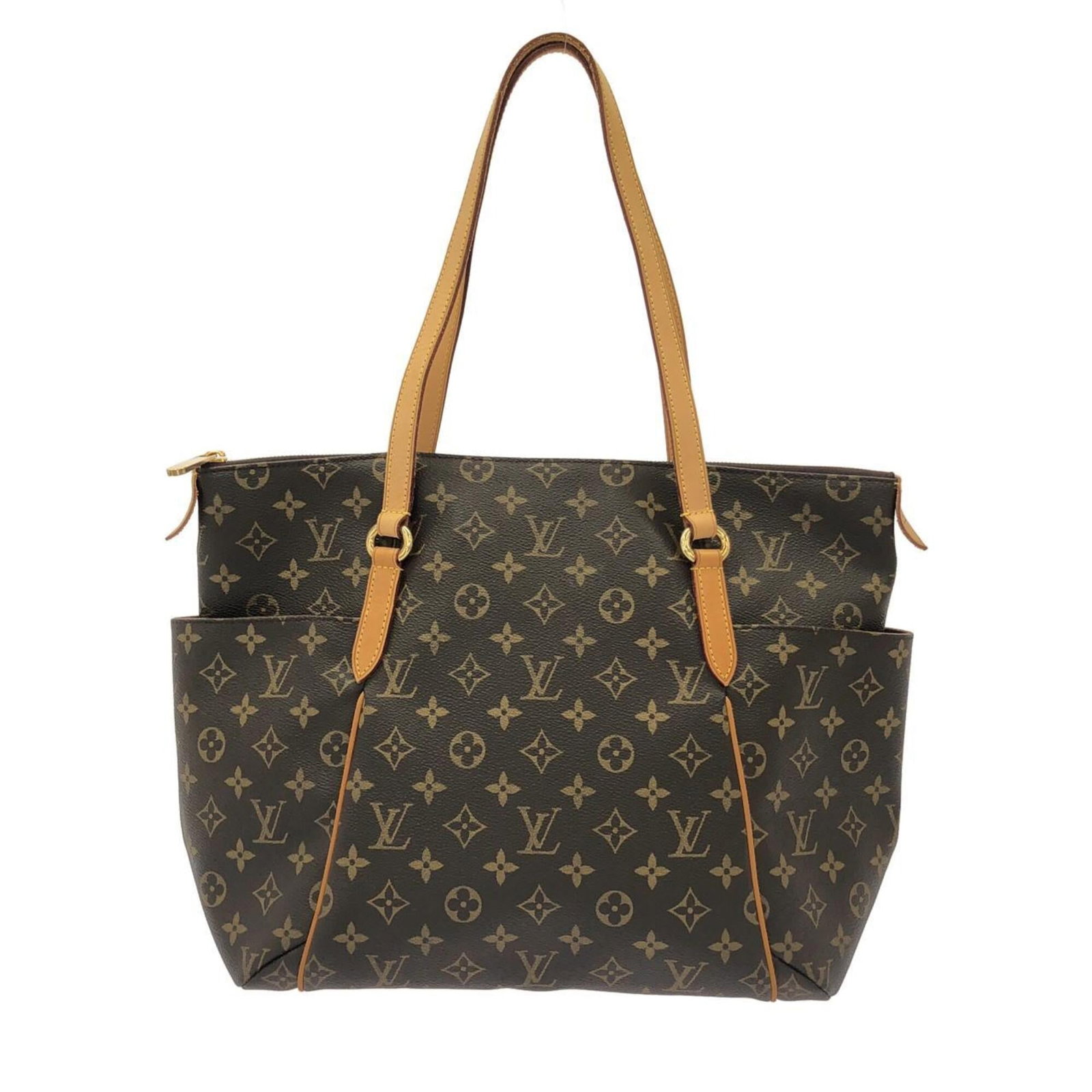 Monogram Louis Vuitton Handbag: Monogram Louis Vuitton Handbag Monogram Louis Vuitton Handbag. This classic handbag boasts the iconic monogram pattern in marron, paired with gold hardware for a timeless touch. With its sturdy 700g