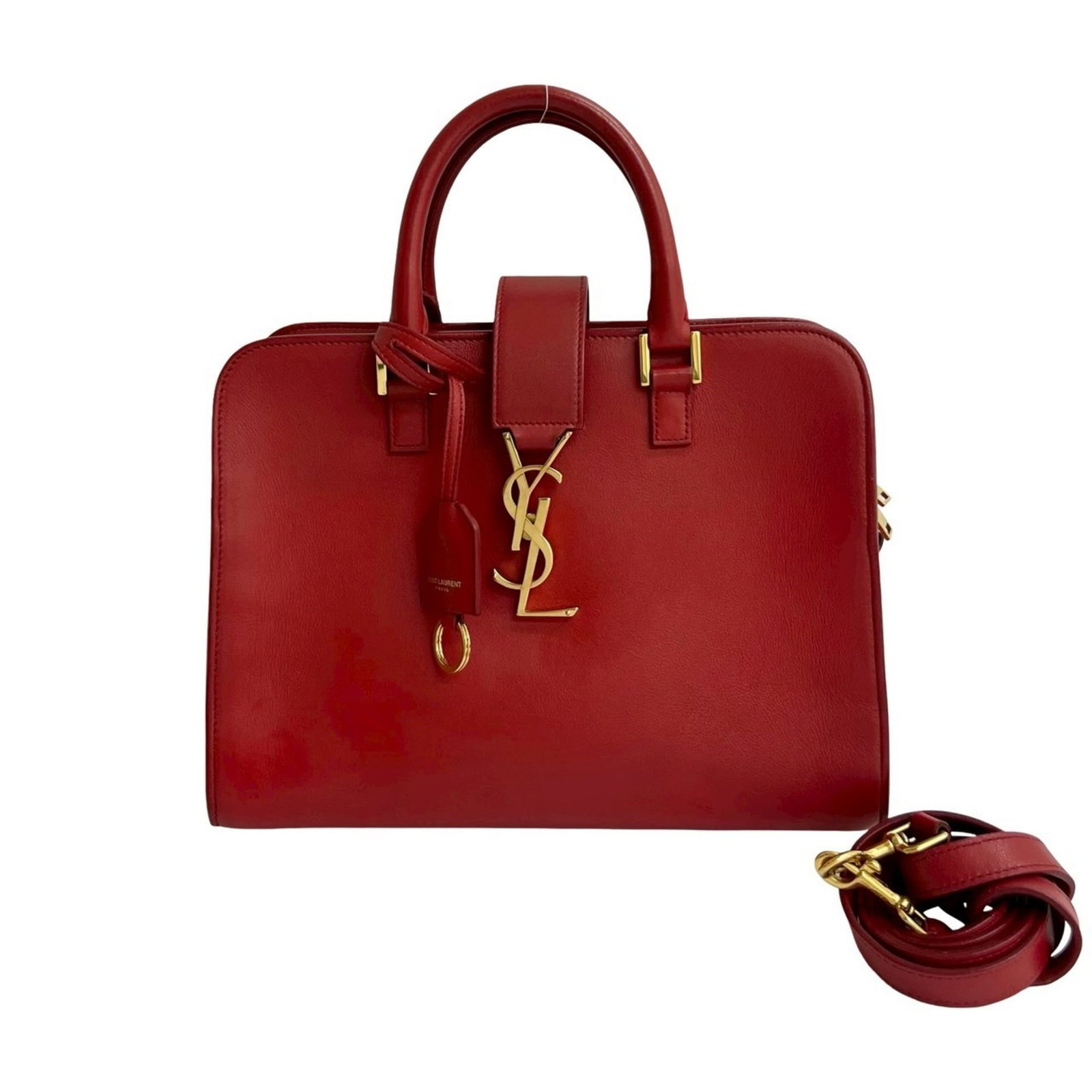 Saint Laurent Yves Handbag Leather Shoulder Bag: Saint Laurent Yves Handbag Leather Shoulder Bag The Saint Laurent Yves Handbag Leather Shoulder Bag is a statement piece in rich red leather, featuring a classic shoulder design with clean lines and t