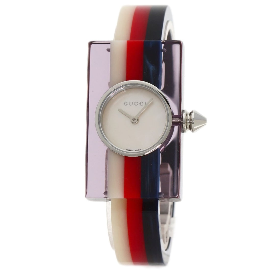Gucci Vintage Web Watches Ya143523 Stainless Steel/ Acrylic Resin: Gucci Vintage Web Watches Ya143523 Stainless Steel/ Acrylic Resin Stainless steel and acrylic resin come together in this bold Gucci Vintage Web Watch, featuring a striking red color scheme. The watch