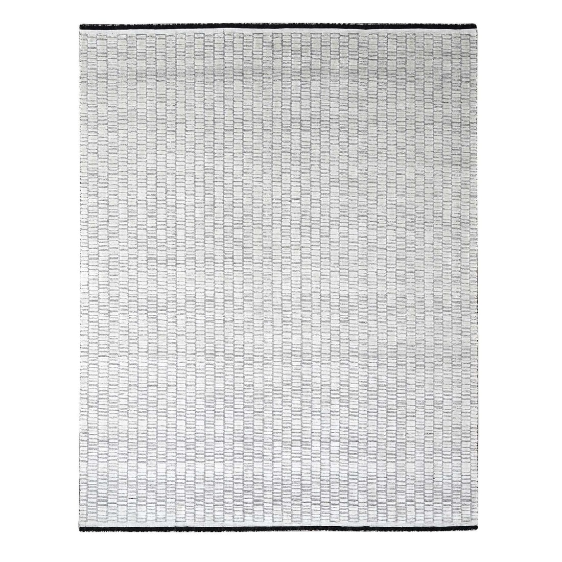 Pearl White Modern Roman Design Hand Loomed Oriental Rug (1 of 12)