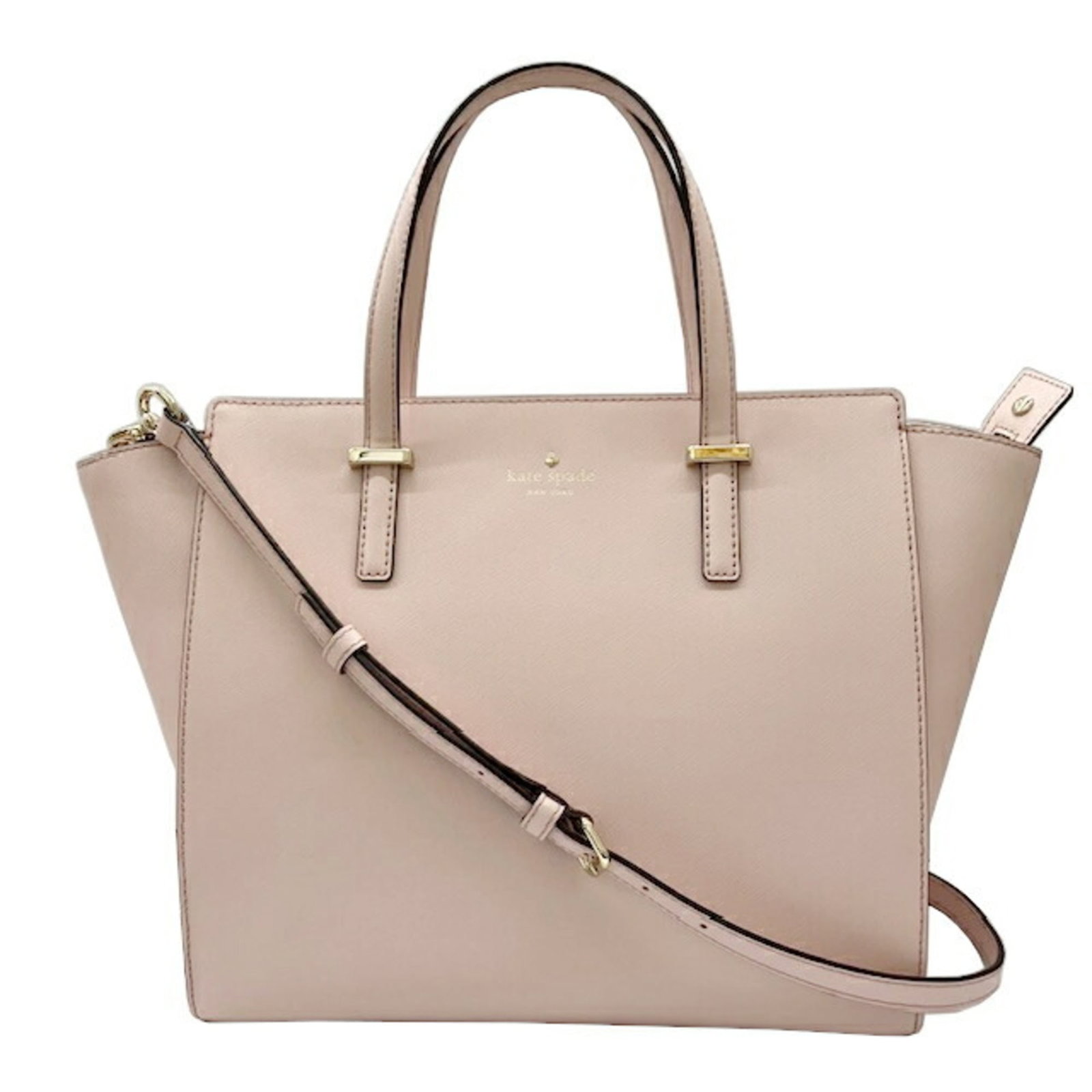 Handbag Kate Spade Leather Shoulder: Handbag Kate Spade Leather Shoulder Pink Kate Spade Leather Shoulder Bag with Traces of Usage, Scratches & Dirt. This used shoulder bag features high-quality leather and a classic design. Measuring