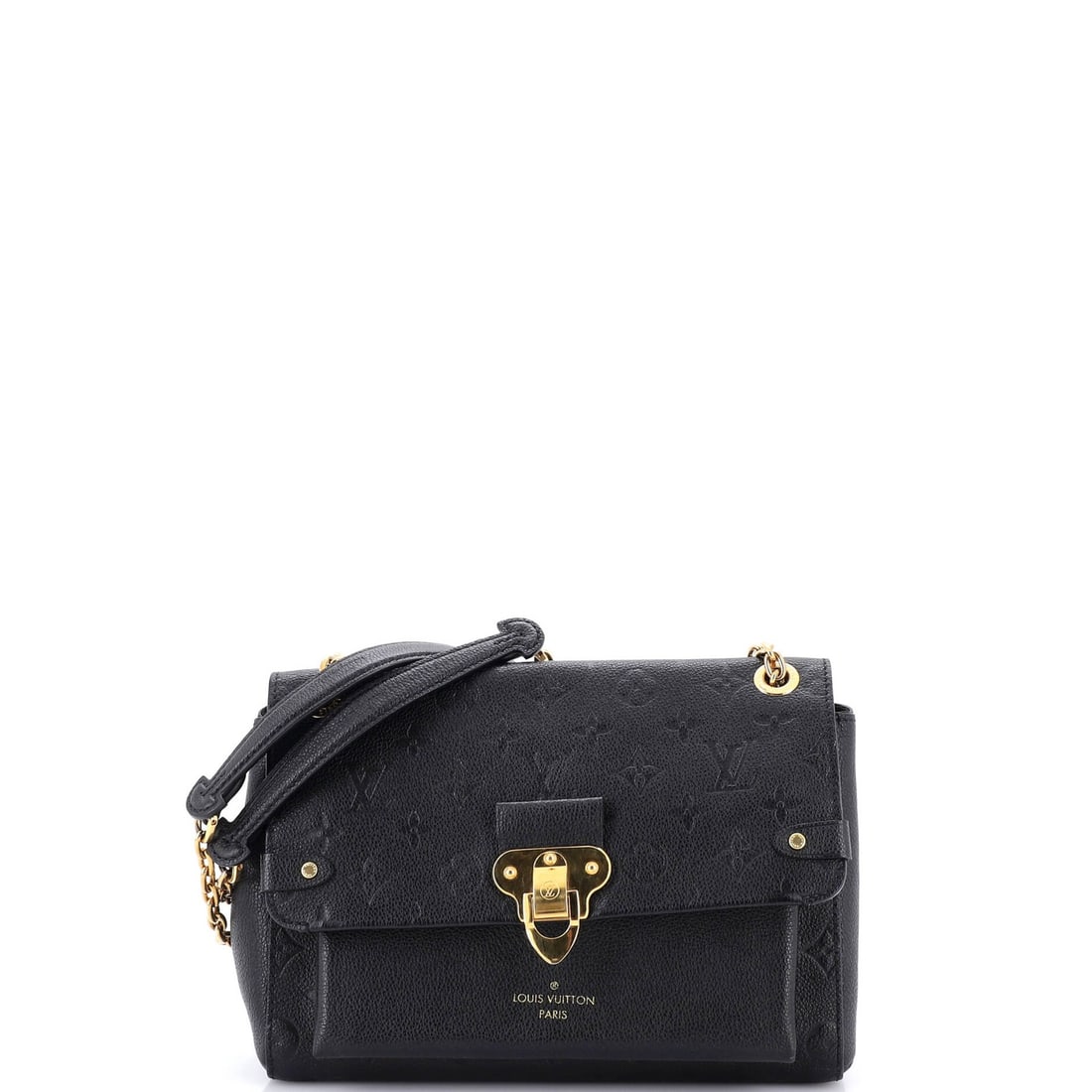 Louis Vuitton Vavin Handbag Monogram Leather Empreinte PM: Louis Vuitton Vavin Handbag Monogram Leather Empreinte PM Black Louis Vuitton Vavin Handbag Monogram Leather Empreinte PM features a classic cross body design with a black leather exterior and gold