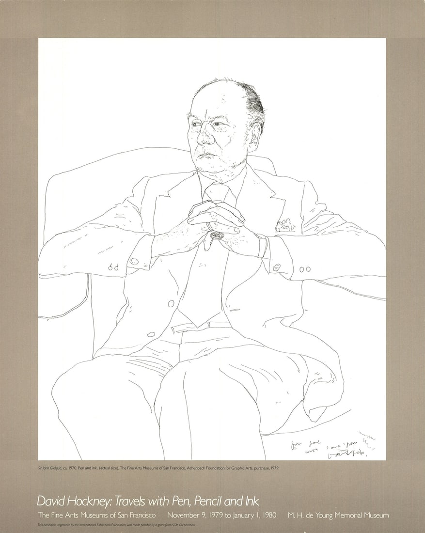 Hockney David Portrait of Gielgud Sir John 21.25" x 17" Lithograph Pop Art 1979: Hockney David Portrait of Gielgud Sir John 21.25" x 17" Lithograph Pop Art 1979 Item Specifics: Artist: David Hockney Brand: Hockney David Country/Region Of Origin: United Kingdom Exact Year: 1979 Hei