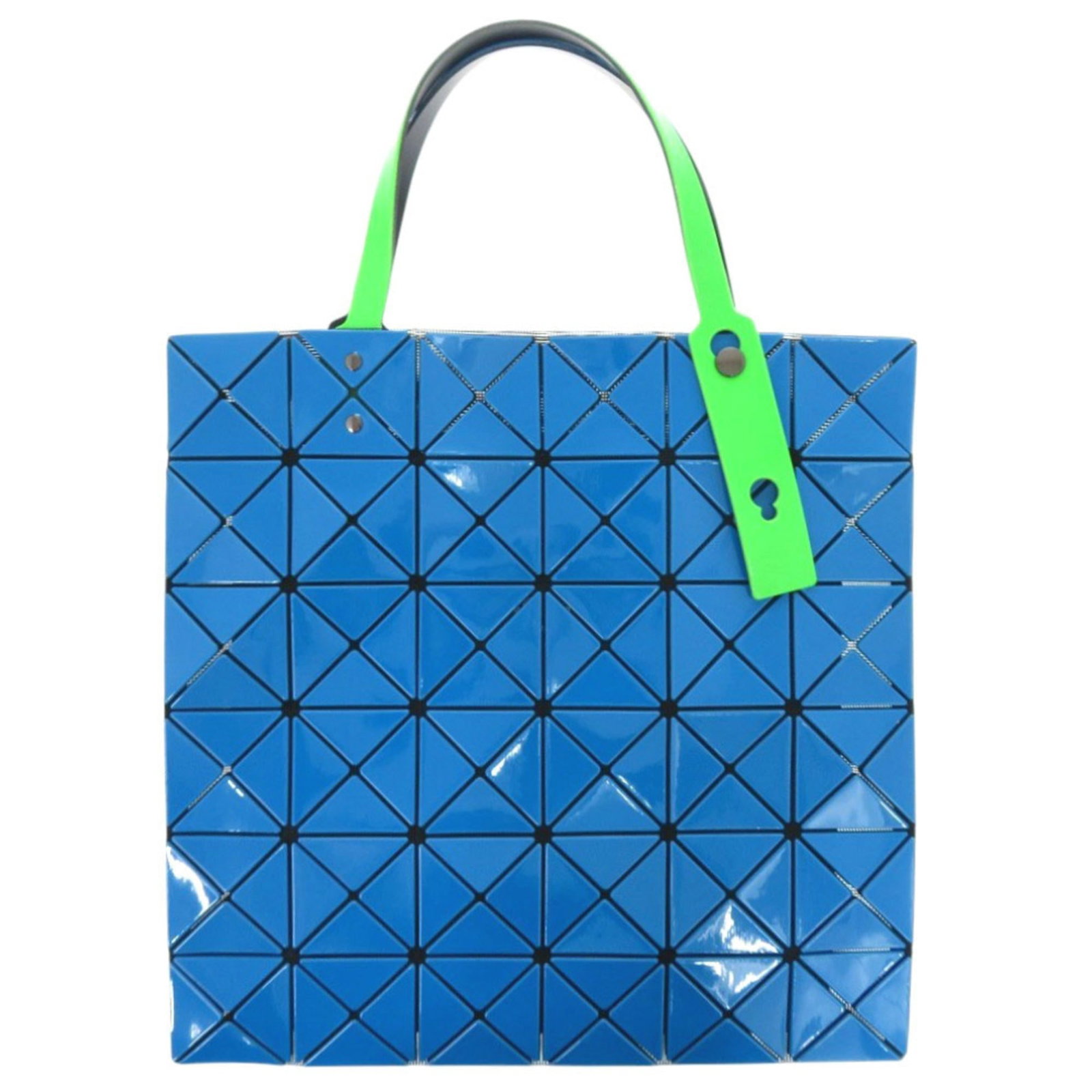 Issey Miyake Tote Polyester Pvc Bag: Issey Miyake Tote Polyester Pvc Bag Blue and Green Polyester Pvc Tote Bag from Issey Miyake. This like-new tote features a unique blend of polyester and pvc materials, resulting in a durable and