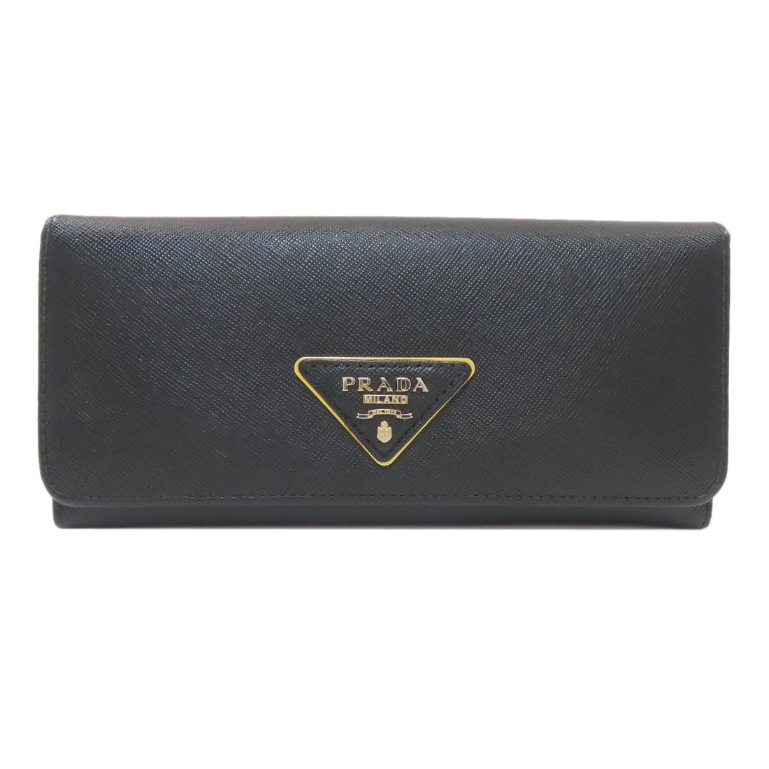 Logo Triangle Long Wallet With Coin Safiano Prada 1M1132: Logo Triangle Long Wallet With Coin Safiano Prada 1M1132 Black Safiano material construction gives the Logo Triangle Long Wallet its sleek, sophisticated look. This long wallet features a coin pocket 
