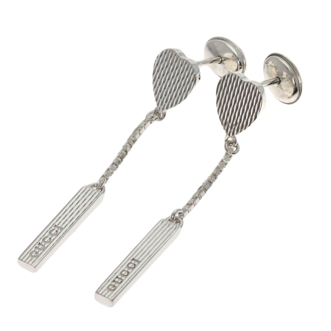Gucci Logo Drop Earring Silver