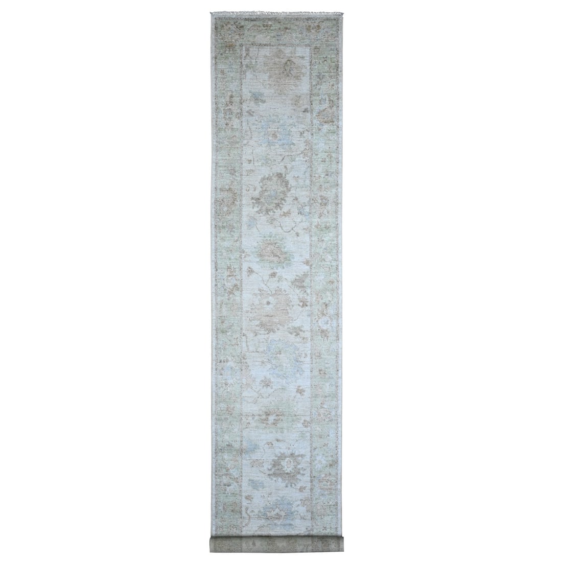 2'10"x16' Silver Gray Angora Oushak Oversized Oriental Runner Rug (1 of 6)