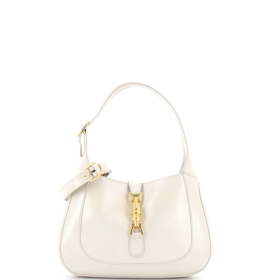 Gucci Jackie 1961 Hobo Leather Small: Gucci Jackie 1961 Hobo Leather Small The Gucci Jackie 1961 Hobo Leather Small features neutral exterior color and gold hardware, with scuffs, edge wear, minor creases, and corner wear. This small size