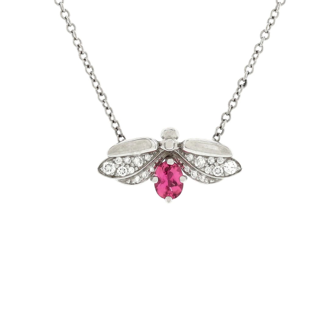 Tiffany & Co. Paper Flowers Firefly Pendant Necklace Platinum with Diamonds (1 of 3)