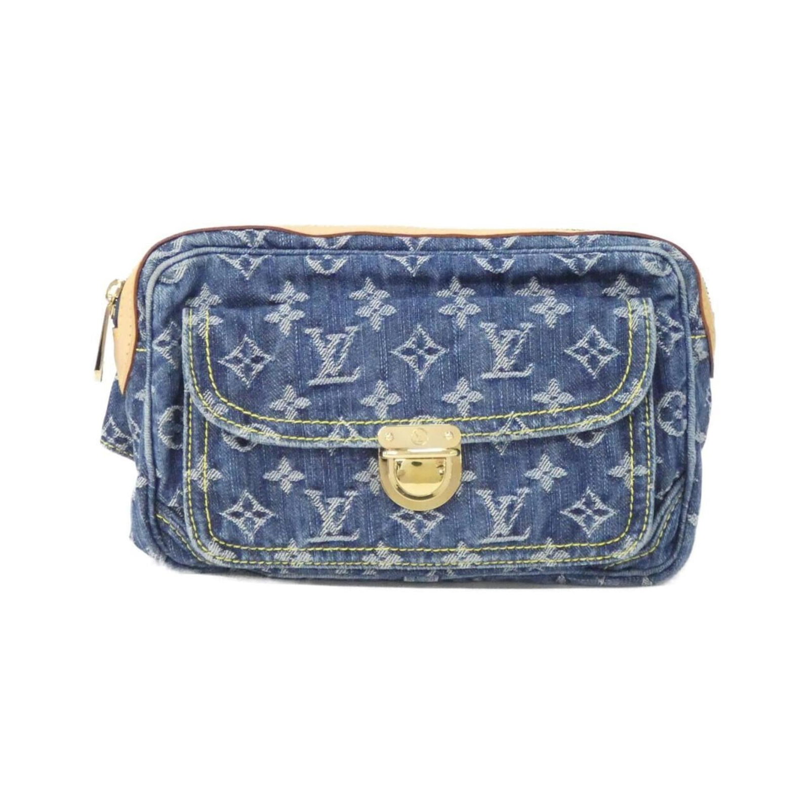 Louis Vuitton Fanny Pack Shoulder Bag Monogram Denim: Louis Vuitton Fanny Pack Shoulder Bag Monogram Denim This Louis Vuitton Fanny Pack Shoulder Bag in Monogram Denim boasts a classic design with gold hardware, adding a touch of elegance to any outfit. 