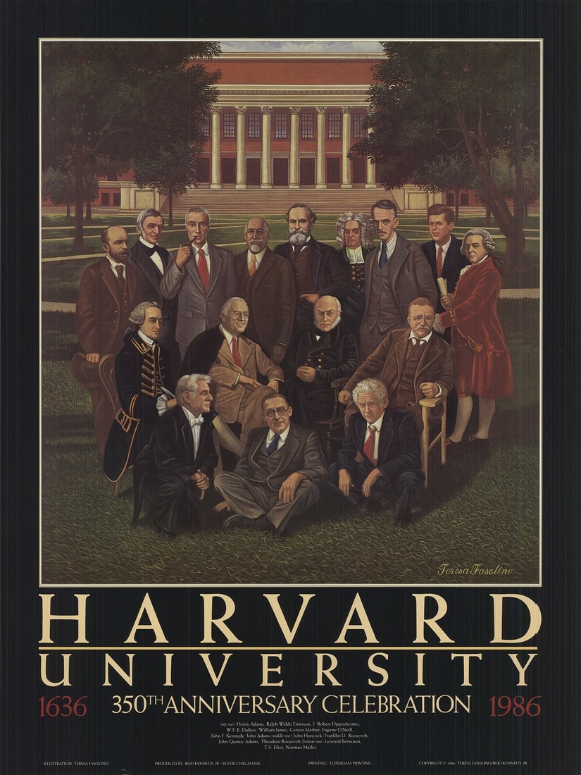 TERESA FASOLINO Harvard University 350th Anniversary Celebration 24" x 18" Offse (1 of 4)