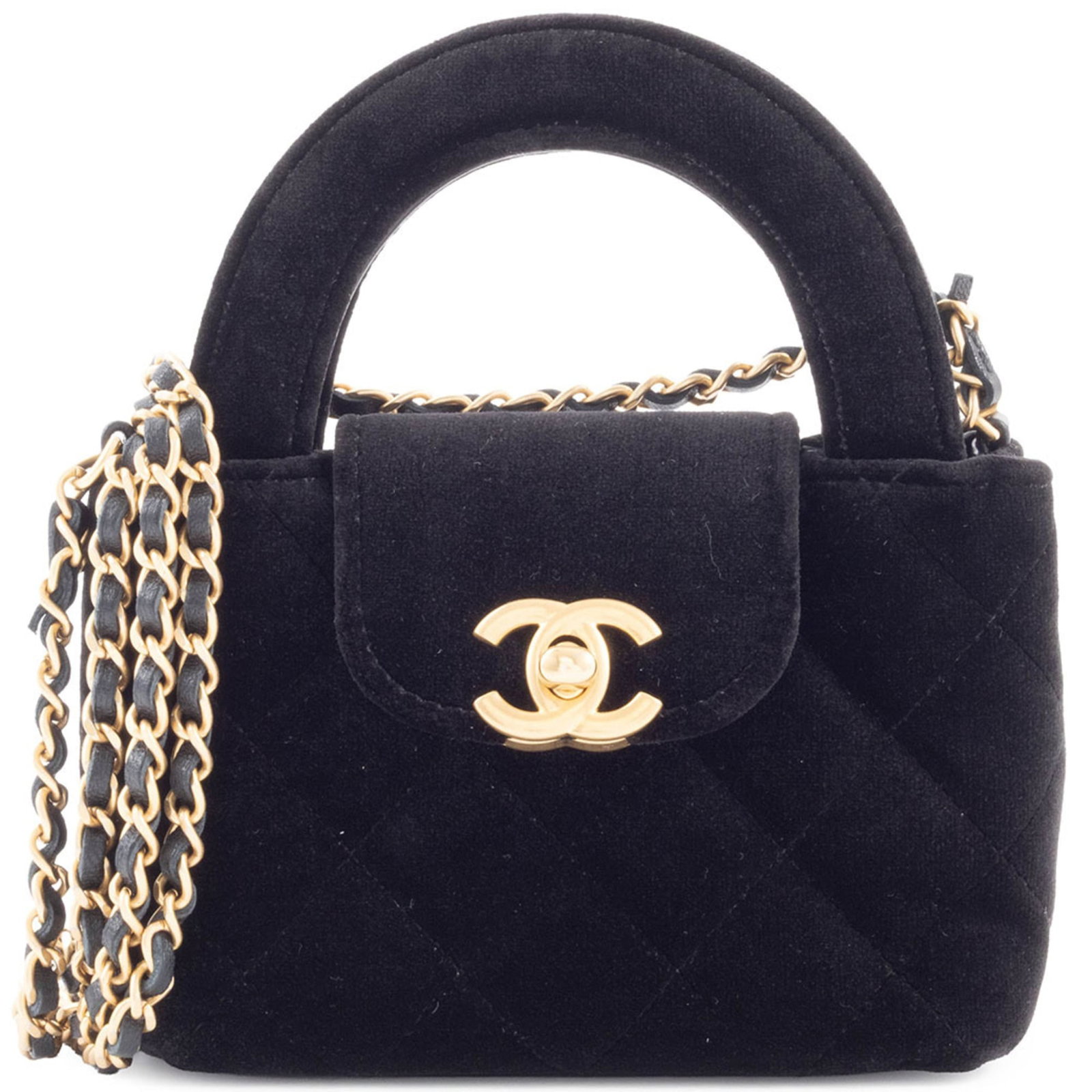 Chanel Handbag Leather Velvet: Chanel Handbag Leather Velvet Black Velvet and Leather Chanel Handbag with Turn Lock Closure. This used Chanel handbag features a unique combination of velvet and leather materials, with a classic tur