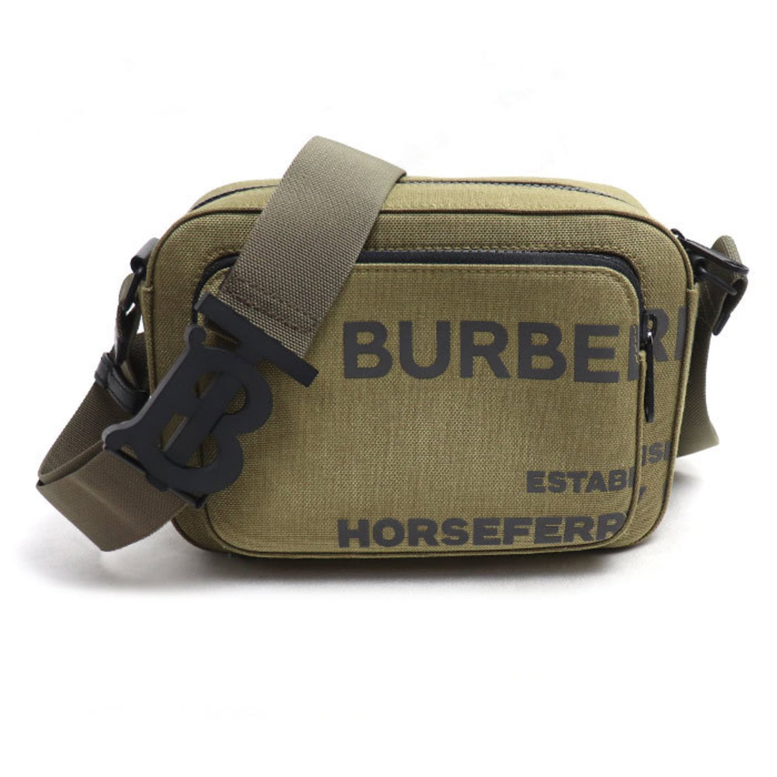 Shoulder Bag Canvas by Burberry: Shoulder Bag Canvas by Burberry Canvas by Burberry features a khaki color and measures 16cm x 22cm x 10cm. The bag has some scratches / dirt, but overall remains in very good condition with only a