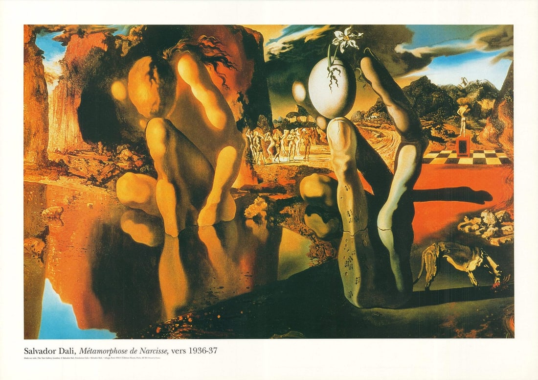 SALVADOR DALI Metamorphosis of Narcissus 26.75" x 38" Offset Lithograph 1992 Sur (1 of 4)